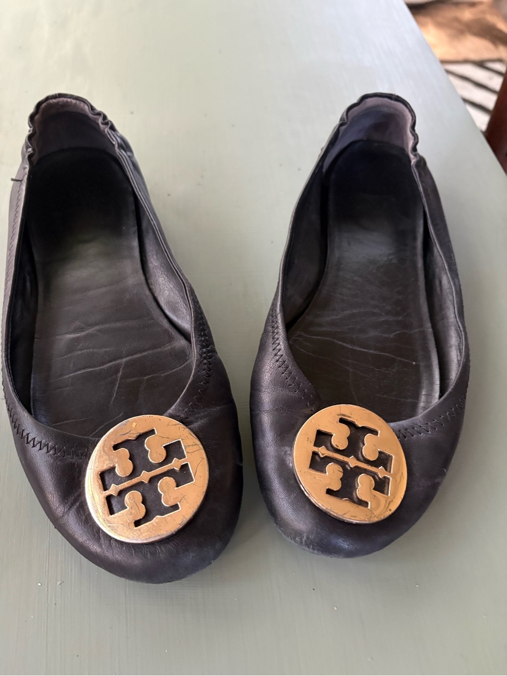 Tory Burch Ballet Flats with Gold Logo Medallion